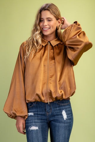 Natalia Zip Up Blouse