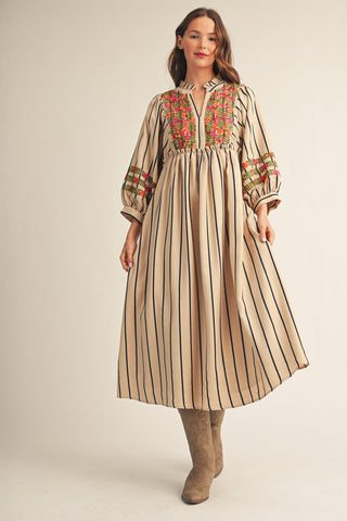 Laura Embroidered Midi Dress