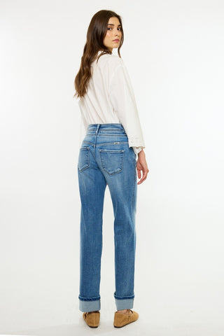 Lost Medium-Wash Mid-Rise Straight Jeans
