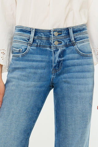 Lost Medium-Wash Mid-Rise Straight Jeans