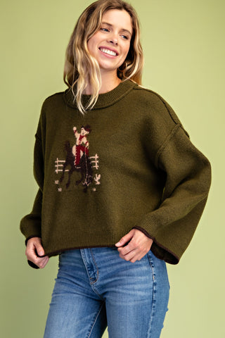 Horseback Honey Cowboy Bear Sweater