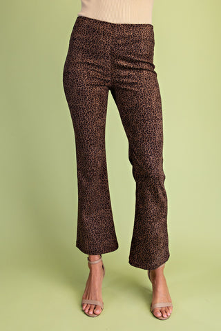 Untamed Instinct Faux-Suede Leopard Pants