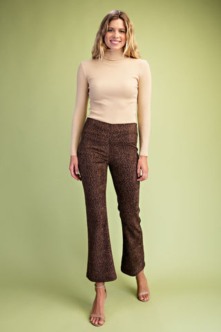 Untamed Instinct Faux-Suede Leopard Pants