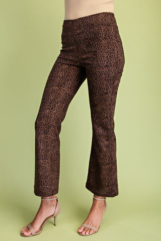 Untamed Instinct Faux-Suede Leopard Pants