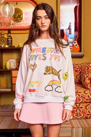 Somebody Loves You' Graphic Sweatshirts