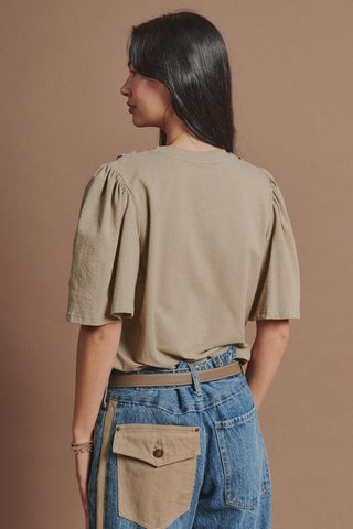Olive Grace Lace-Ruffle Cotton Tee