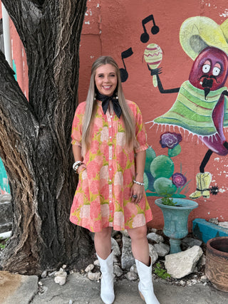 Coral Fresh Mums Dress by Ivy Jane