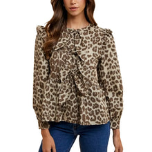 Load image into Gallery viewer, Fanny Animal Print Bow Blouse