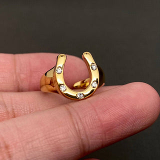 Inlaid Horseshoe Gold Ring