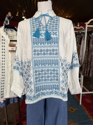 Gretchen Gauze White Top