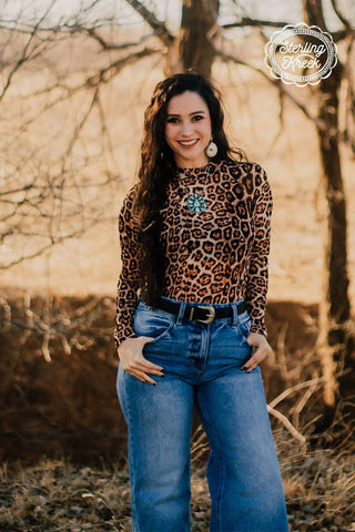 Hear Me Roar Leopard Mesh Top