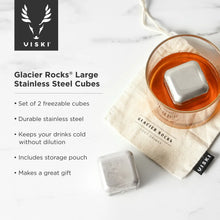 Load image into Gallery viewer, Glacier Rocks Stainless Steel Ice Cubes | Set of 2