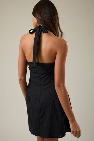 Midnight Lace Halter Dress