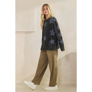 Moonfall Star Denim Pullover