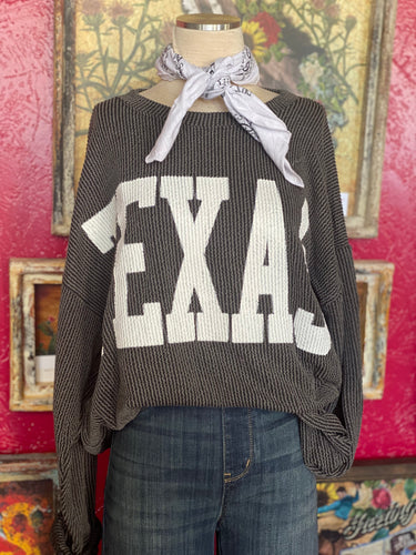 Texas Knit Sweater in Charcoal