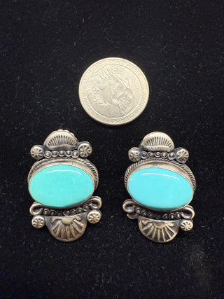 Chunky Turquoise Stud Earrings