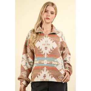 Hadley Aztec Henley Pullover Top