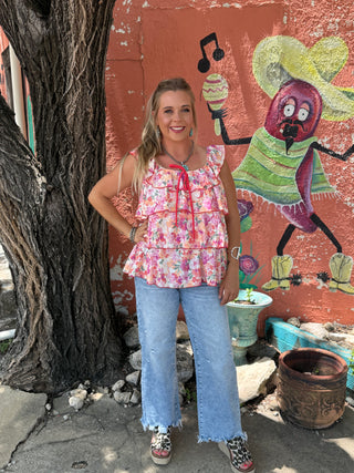 Peach Blossom Ruffle Blouse