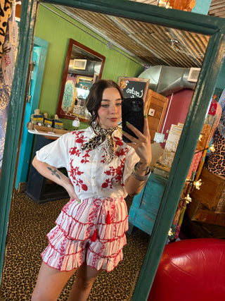 Linda Red Roses Shorts by Ivy Jane