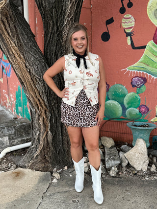 Dulcie Cowgirl Sleeveless Button-up Top