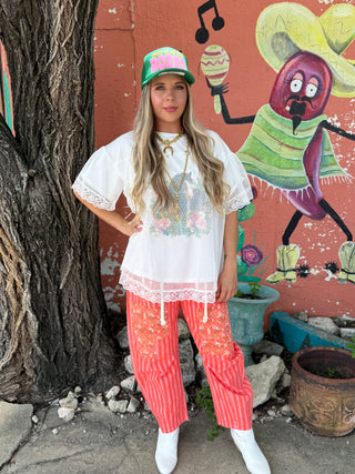 Sage & Saddle Mesh Top