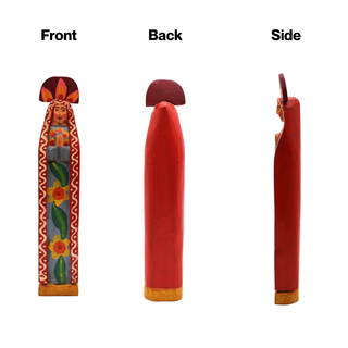 Virgin Guadalupe Wooden Figurine