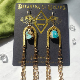 Gold Rainbow Arch Chain Duster Earrings