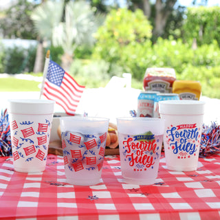 July 4th/Patriotic Flags & Streamers Foam Cups