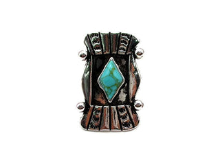 Diamond Turquoise Concho Ring