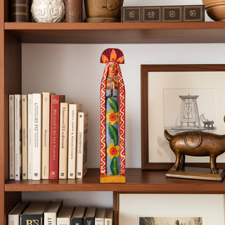 Virgin Guadalupe Wooden Figurine