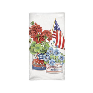 Can Flag Flowers Bagged Towel
