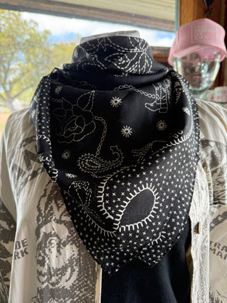 Black & White Chainstitch Shorty by XOXO