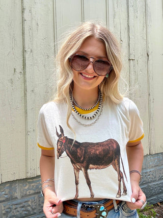 Maisy Vintage Donkey Ringer Tee