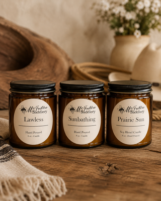 McIntire Saddlery Amber Glass Jar Candle - 8 oz