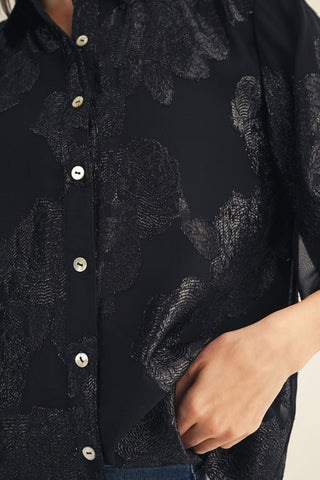 Midnight Spark Black Lurex Top