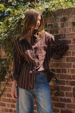 Canyon Stripe Oversized Button-Down Shirt