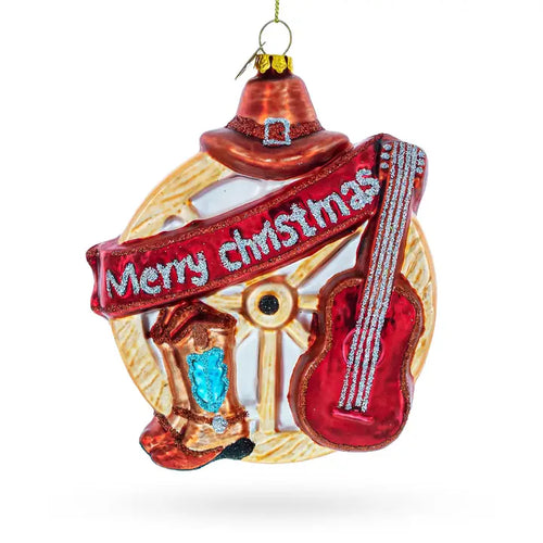 Western Ensemble Glass Ornament