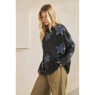 Moonfall Star Denim Pullover