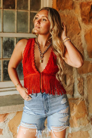 Scarlet After Sundown Lace Top