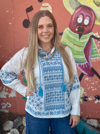 Gretchen Gauze White Top