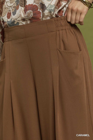 Desert Caramel Pleated Wide Leg Pants