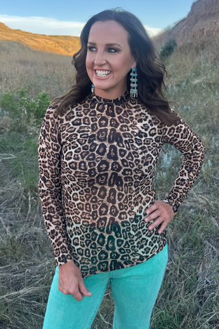 Hear Me Roar Leopard Mesh Top