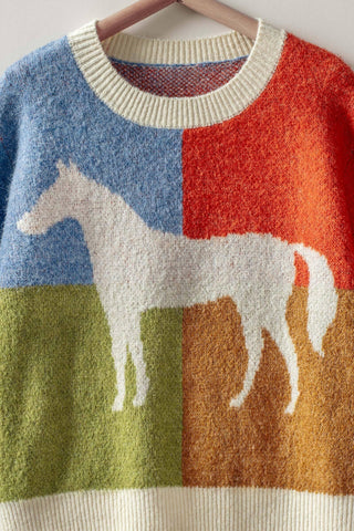 Sunset Horse Intarsia Wool-Blend Sweater