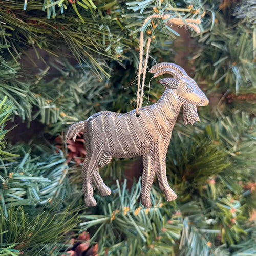 Hand Cut Goat Ornament