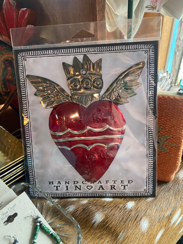 Tin Heart with Wings
