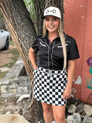 Jolina Checkerboard Skort