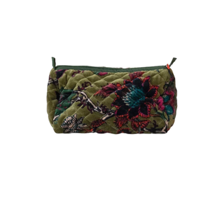 Large Quilted Velvet Zip Pouch