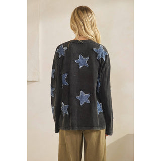 Moonfall Star Denim Pullover
