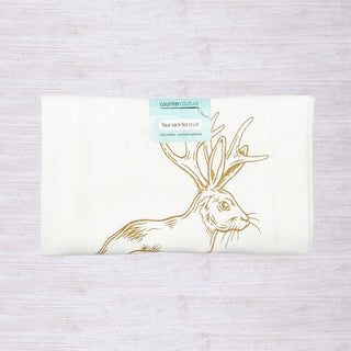 Jackalope Flour Sack Tea Towel
