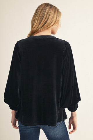 Your Fav V Neck Velvet Top